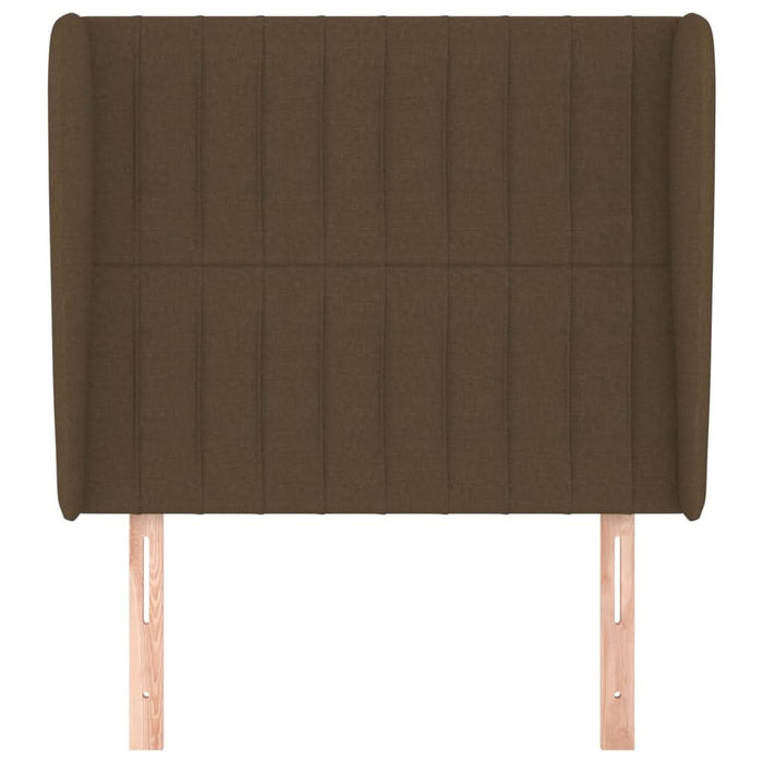 Tăblie de pat cu aripioare maro închis 93x23x118/128 cm textil - WALTI WALTI