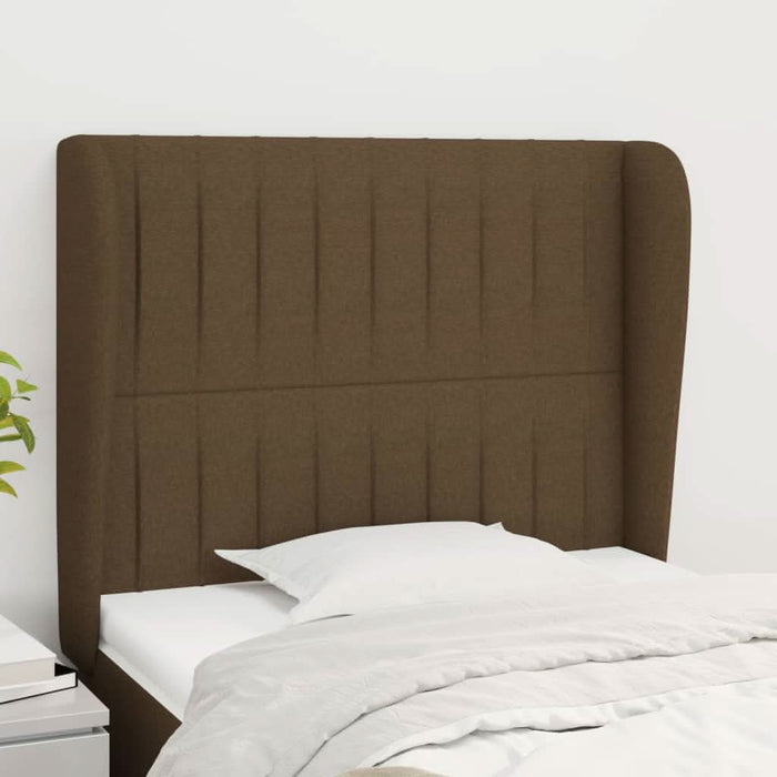 Tăblie de pat cu aripioare maro închis 93x23x118/128 cm textil - WALTI WALTI