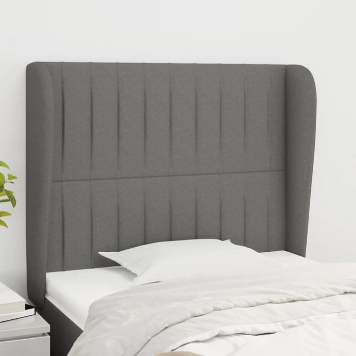 Tăblie de pat cu aripioare gri închis 103x23x118/128 cm textil - WALTI WALTI