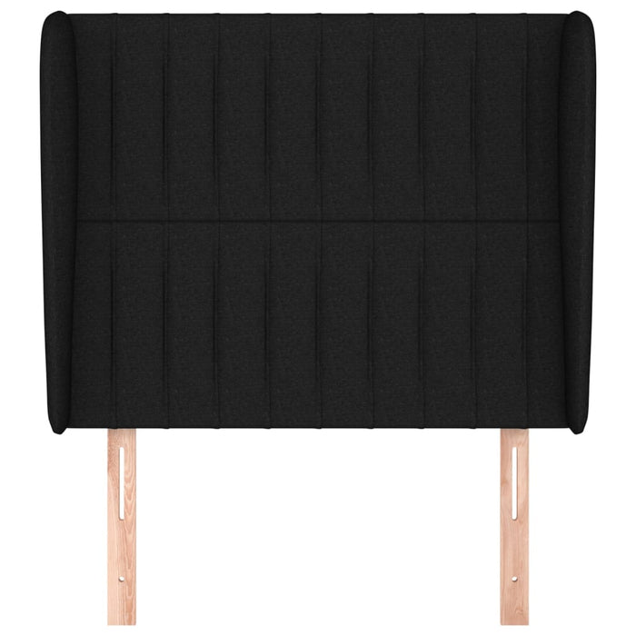 Tăblie de pat cu aripioare, negru, 103x23x118/128 cm, textil - WALTI WALTI