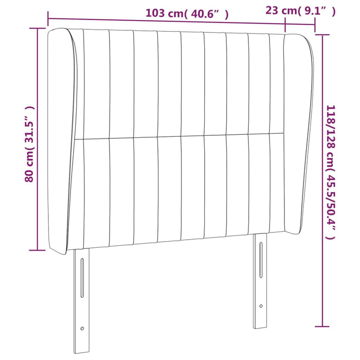 Tăblie de pat cu aripioare, crem, 103x23x118/128 cm, textil - WALTI WALTI