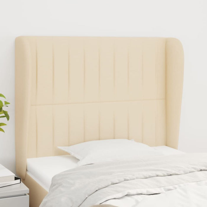 Tăblie de pat cu aripioare, crem, 103x23x118/128 cm, textil - WALTI WALTI