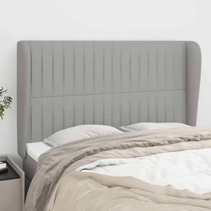 Tăblie de pat cu aripioare gri deschis 147x23x118/128 cm textil - WALTI WALTI