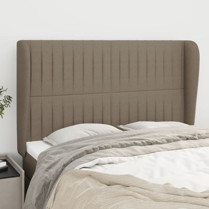 Tăblie de pat cu aripioare gri taupe 147x23x118/128 cm textil WALTI
