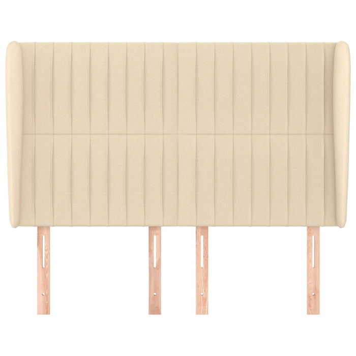 Tăblie de pat cu aripioare, crem, 147x23x118/128 cm, textil WALTI