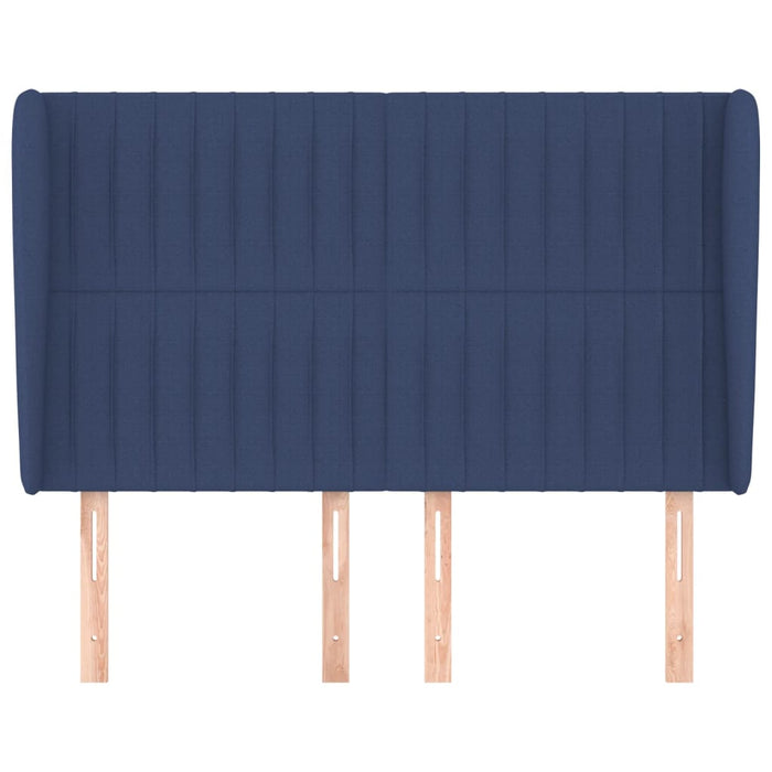 Tăblie de pat cu aripioare, albastru, 147x23x118/128 cm, textil - WALTI WALTI