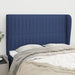 Tăblie de pat cu aripioare, albastru, 147x23x118/128 cm, textil - WALTI WALTI
