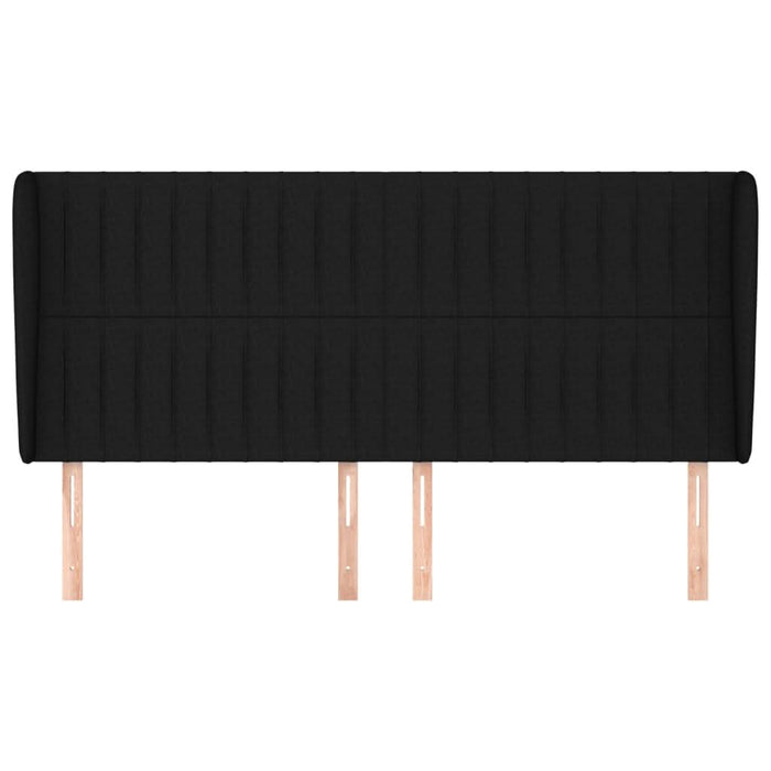 Tăblie de pat cu aripioare, negru, 163x23x118/128 cm, textil - WALTI WALTI