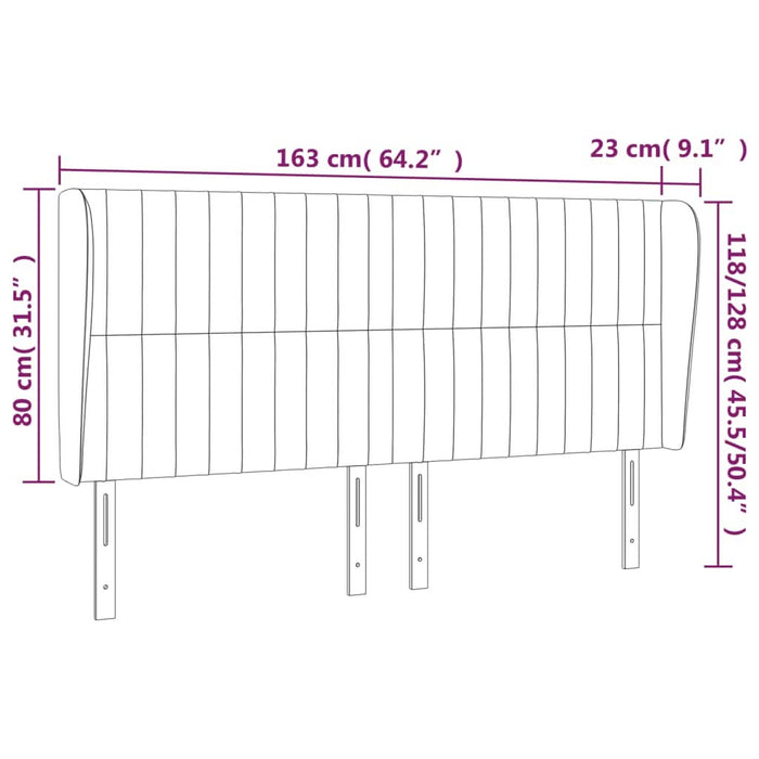 Tăblie de pat cu aripioare, negru, 163x23x118/128 cm, textil - WALTI WALTI