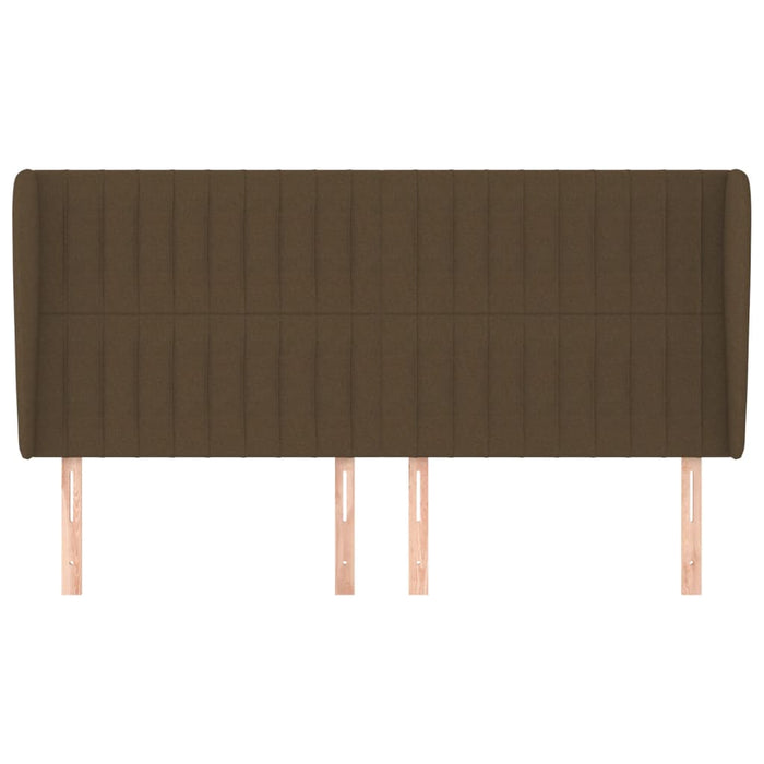 Tăblie de pat cu aripioare maro închis 163x23x118/128 cm textil WALTI