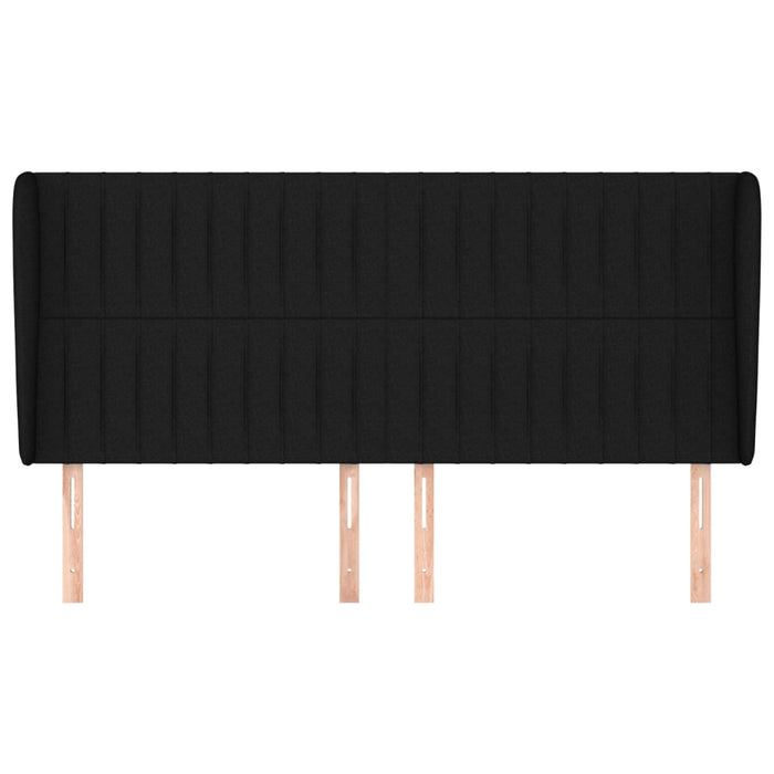 Tăblie de pat cu aripioare, negru, 183x23x118/128 cm, textil WALTI