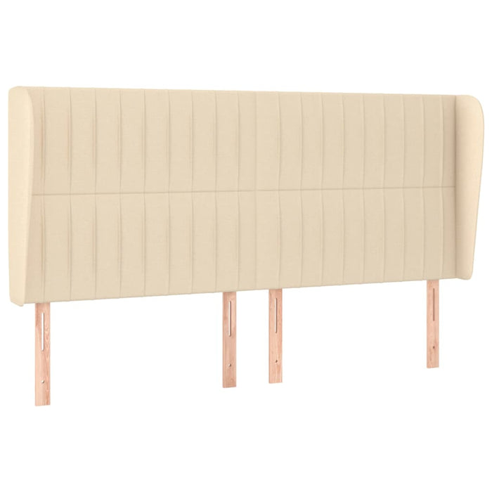 Tăblie de pat cu aripioare, crem, 183x23x118/128 cm, textil WALTI