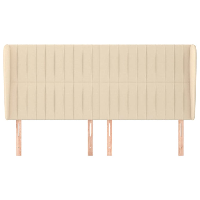 Tăblie de pat cu aripioare, crem, 183x23x118/128 cm, textil WALTI