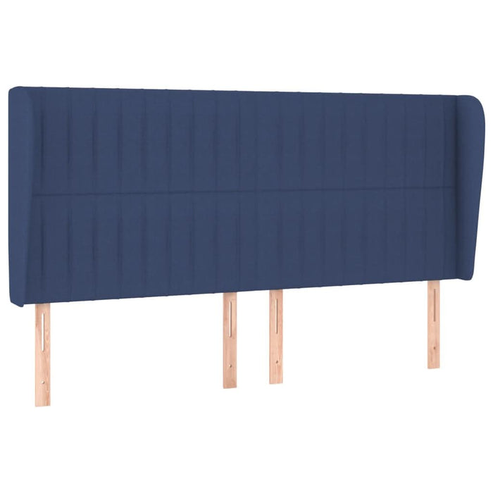 Tăblie de pat cu aripioare, albastru, 203x23x118/128 cm, textil - WALTI WALTI
