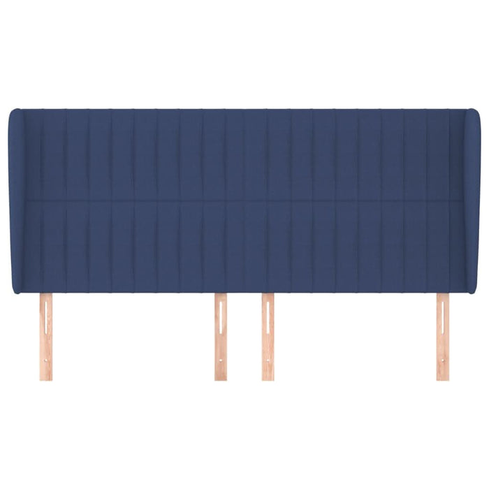 Tăblie de pat cu aripioare, albastru, 203x23x118/128 cm, textil - WALTI WALTI