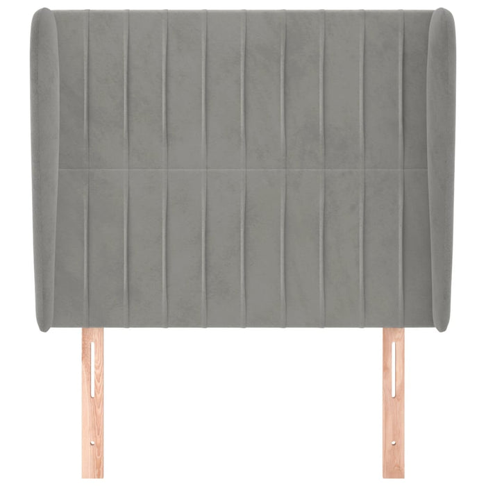 Tăblie de pat cu aripioare gri deschis 83x23x118/128 cm catifea WALTI