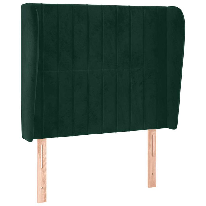 Tăblie pat cu aripioare verde închis 83x23x118/128 cm catifea WALTI