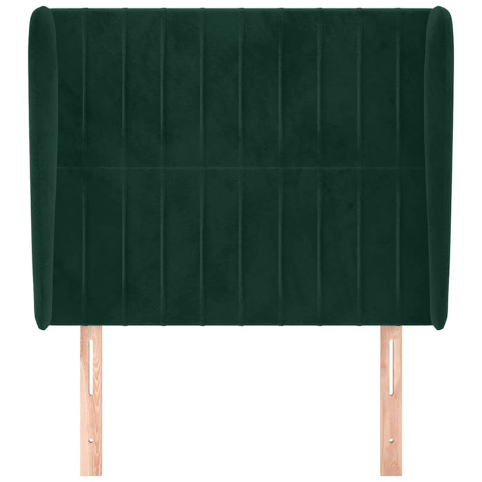 Tăblie pat cu aripioare verde închis 83x23x118/128 cm catifea WALTI