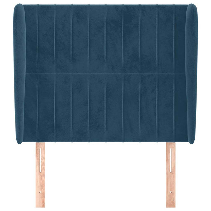 Tăblie pat cu aripioare albastru închis 83x23x118/128cm catifea - WALTI WALTI