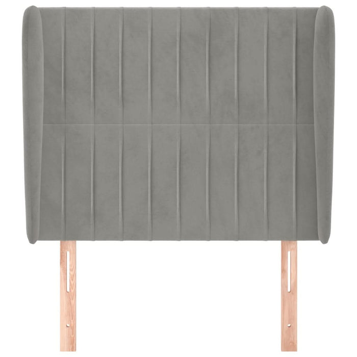 Tăblie de pat cu aripioare gri deschis 93x23x118/128 cm catifea - WALTI WALTI