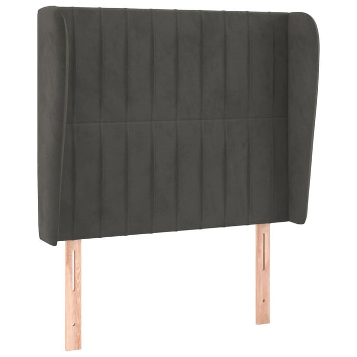 Tăblie de pat cu aripioare gri închis 93x23x118/128 cm catifea - WALTI WALTI