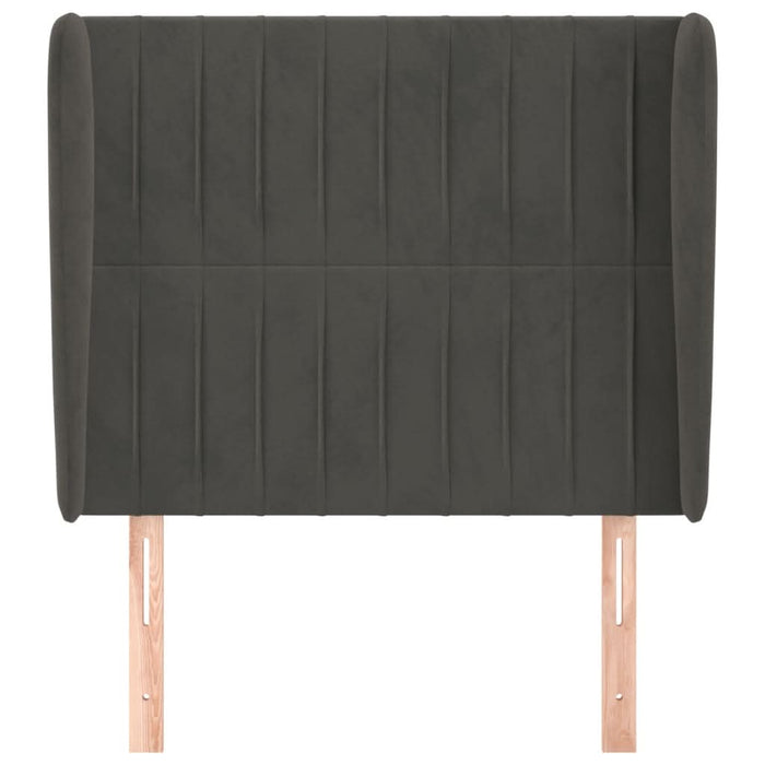 Tăblie de pat cu aripioare gri închis 93x23x118/128 cm catifea - WALTI WALTI