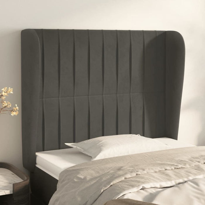 Tăblie de pat cu aripioare gri închis 93x23x118/128 cm catifea - WALTI WALTI