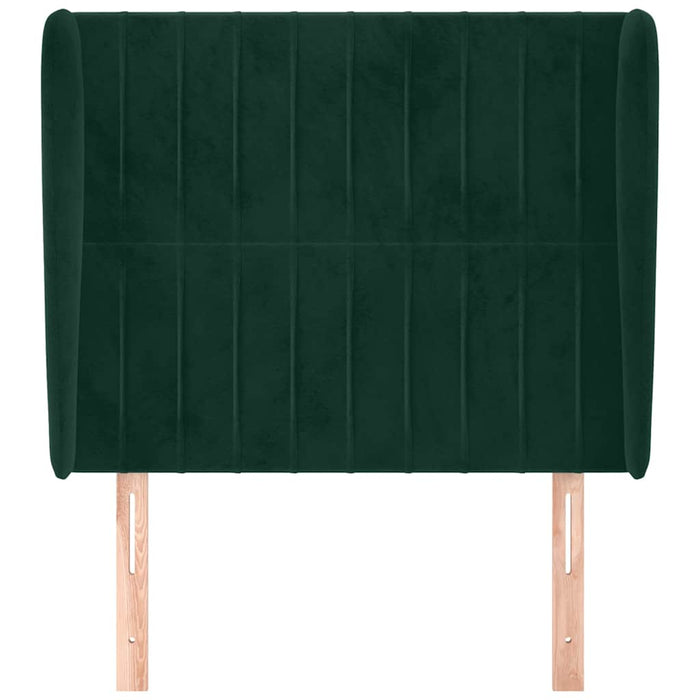 Tăblie pat cu aripioare verde închis 93x23x118/128 cm catifea WALTI