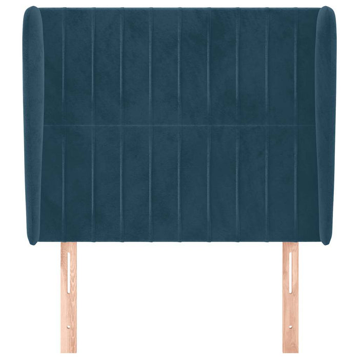 Tăblie pat cu aripioare albastru închis 93x23x118/128cm catifea - WALTI WALTI