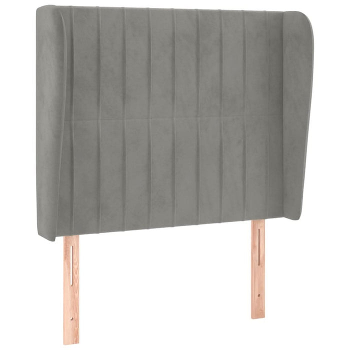 Tăblie de pat cu aripioare gri deschis 103x23x118/128cm catifea - WALTI WALTI
