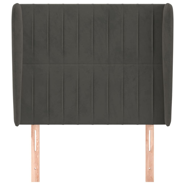 Tăblie de pat cu aripioare gri închis 103x23x118/128 cm catifea WALTI