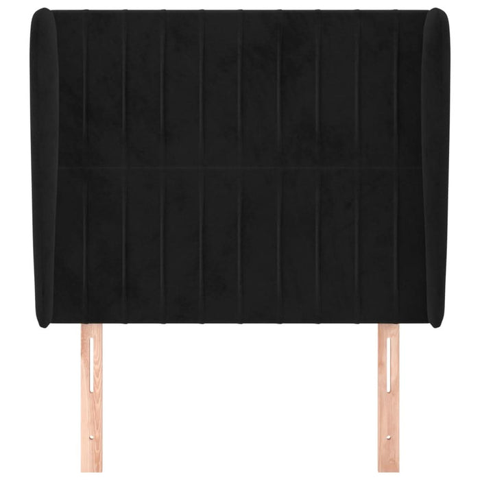 Tăblie de pat cu aripioare, negru, 103x23x118/128 cm, catifea - WALTI WALTI