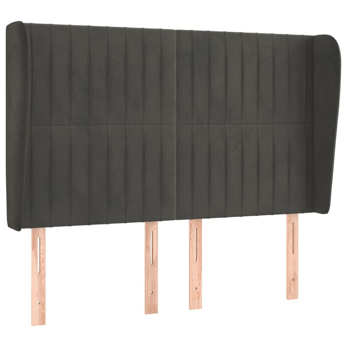 Tăblie de pat cu aripioare gri închis 147x23x118/128 cm catifea - WALTI WALTI
