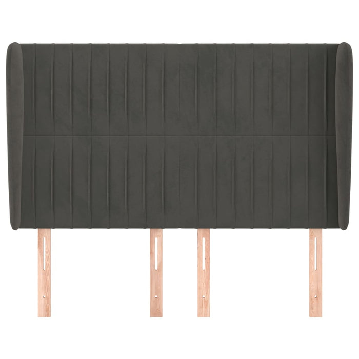 Tăblie de pat cu aripioare gri închis 147x23x118/128 cm catifea - WALTI WALTI