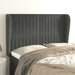 Tăblie de pat cu aripioare gri închis 147x23x118/128 cm catifea - WALTI WALTI