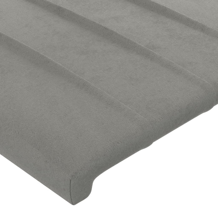 Tăblie de pat cu aripioare gri deschis 163x23x118/128cm catifea WALTI