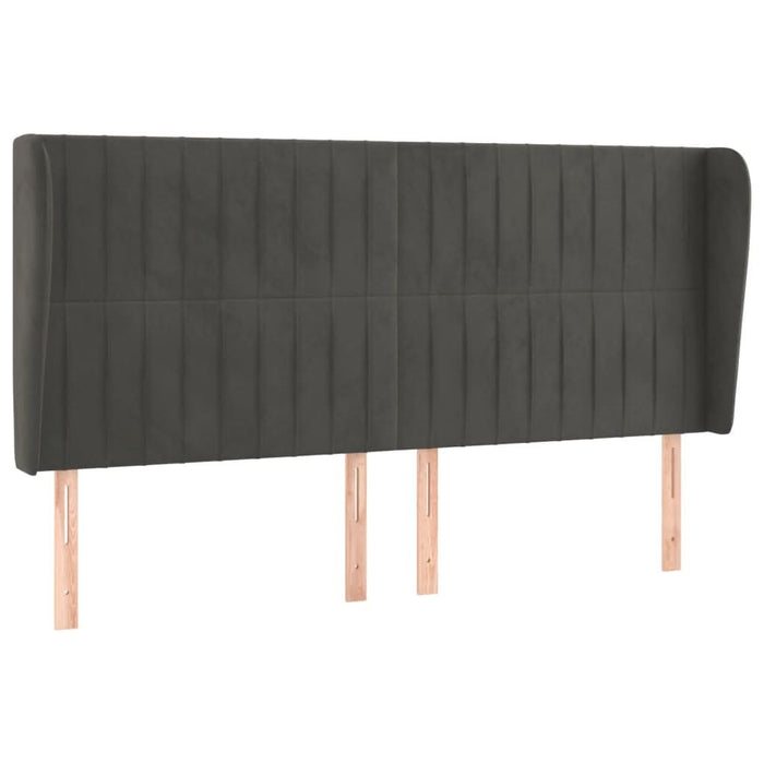 Tăblie de pat cu aripioare gri închis 163x23x118/128 cm catifea - WALTI WALTI