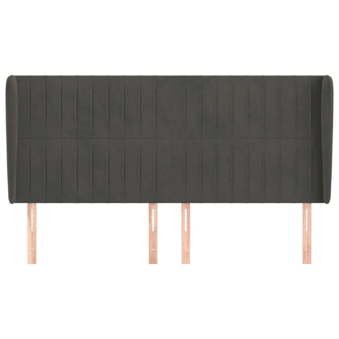 Tăblie de pat cu aripioare gri închis 163x23x118/128 cm catifea - WALTI WALTI