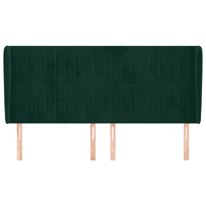Tăblie pat cu aripioare verde închis 163x23x118/128 cm catifea WALTI