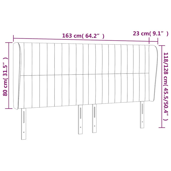 Tăblie pat cu aripioare verde închis 163x23x118/128 cm catifea WALTI