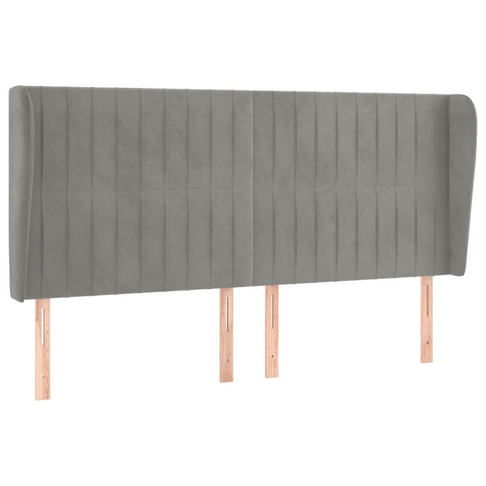 Tăblie de pat cu aripioare gri deschis 183x23x118/128cm catifea - WALTI WALTI