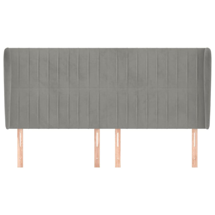 Tăblie de pat cu aripioare gri deschis 183x23x118/128cm catifea - WALTI WALTI