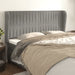 Tăblie de pat cu aripioare gri deschis 183x23x118/128cm catifea - WALTI WALTI