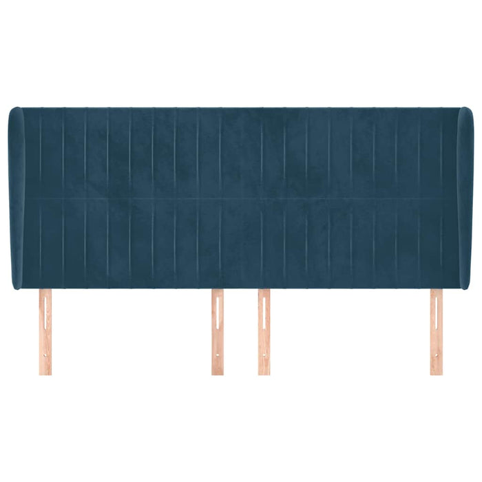 Tăblie pat cu urechi albastru închis 183x23x118/128 cm catifea - WALTI WALTI