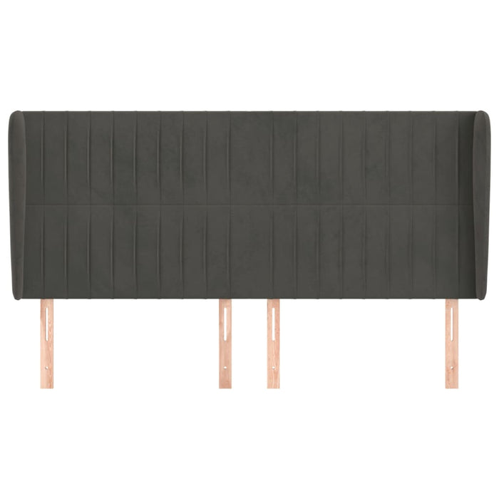Tăblie de pat cu aripioare gri închis 203x23x118/128 cm catifea WALTI