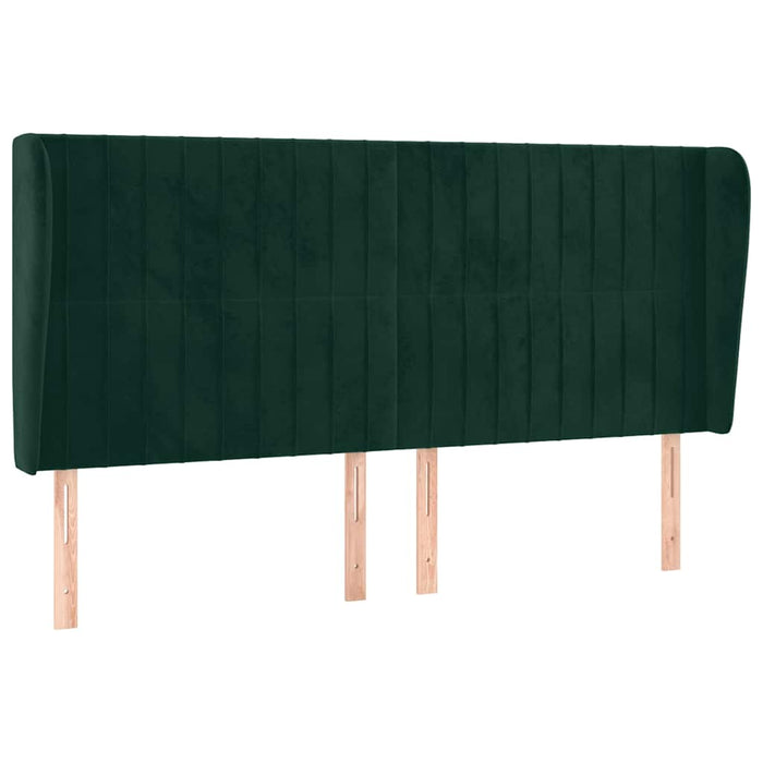 Tăblie pat cu aripioare verde închis 203x23x118/128cm catifea WALTI