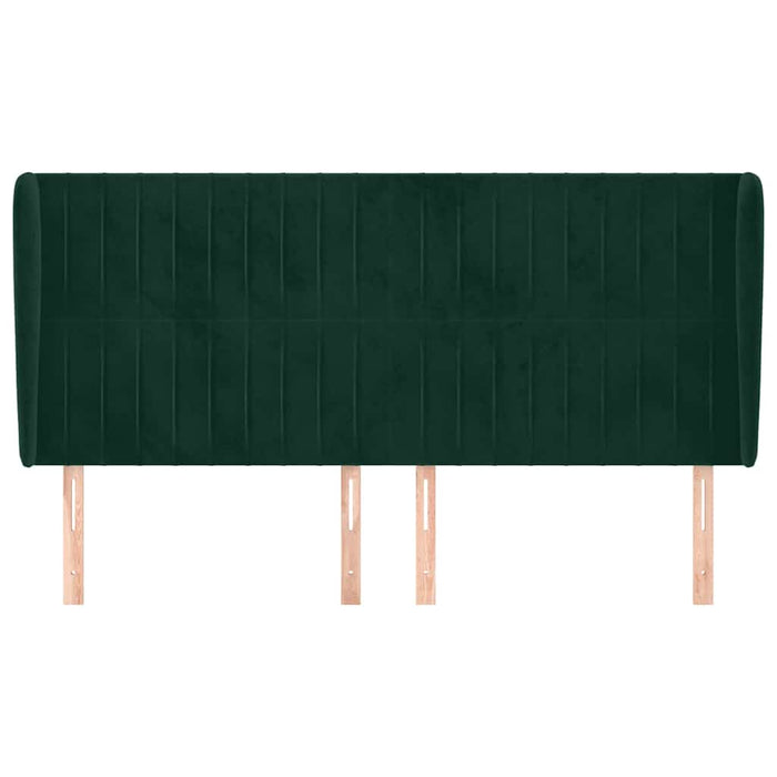 Tăblie pat cu aripioare verde închis 203x23x118/128cm catifea WALTI
