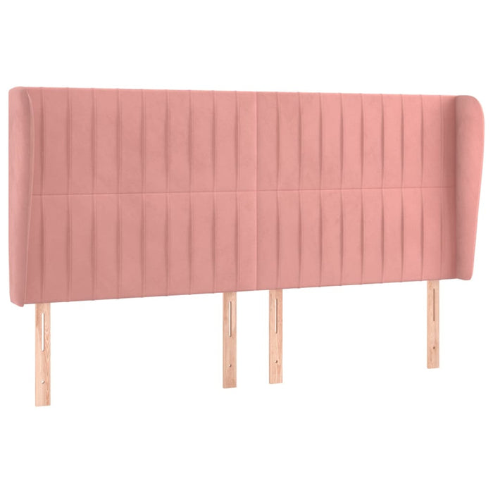 Tăblie de pat cu aripioare, roz, 203x23x118/128 cm, catifea WALTI