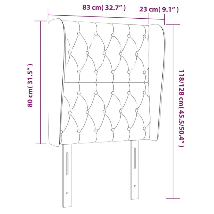 Tăblie de pat cu aripioare gri deschis 83x23x118/128 cm textil - WALTI WALTI