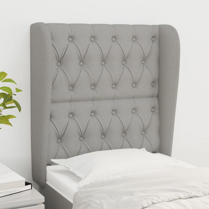 Tăblie de pat cu aripioare gri deschis 83x23x118/128 cm textil - WALTI WALTI